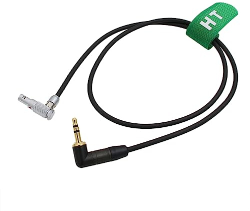 HangTon 3.5mm Audio Input Cable for ARRI Alexa Mini V-Raptor Komodo-X Camera Wireless Receiver 1/8'' TRS Right Angle 00B 5 Pin 60cm