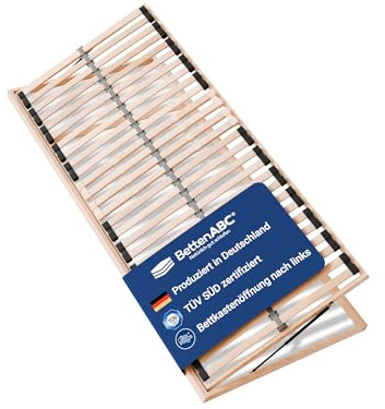 BettenABC - 7-Zonen-Lattenrost Madera mit Bettkastenfunktion - 80x200cm - Lieferung per Spedition - Öffnung nach Links - Schulter- und Beckenkomfortzone - hergestellt aus Schicht- & Buchenholz