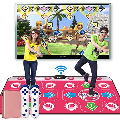 XBSLJ Kindertanzmatten Doppelte kabellose Tanzmatten, leuchtende HD-Rutschtanz-Step-Tanzmatte, somatosensorisches Gamepad, HD-TV-Computer für Erwachsene/Kinder mit doppeltem Verwendungszweck