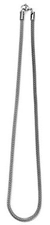 Paula & Fritz® Edelstahl Hals-Kette Damen Herren Silber 505-mm Lang 2-mm Breit ca 6-Gramm Netzkette Frauen-Ketten Männer-Ketten