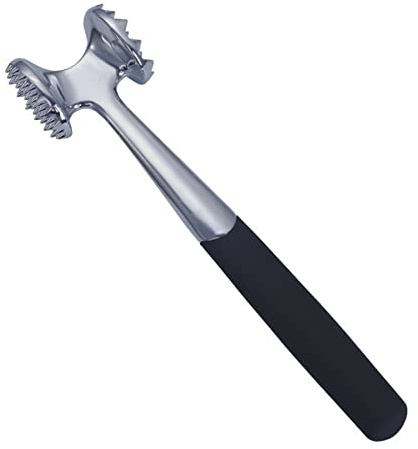 Bayli Doppelseitiger Fleischhammer aus Edelstahl | Fleischklopfer mit Zwei Bearbeitungsflächen | 22 cm Lang - Schnitzelklopfer [spülmaschinenfest] mit 2 Seiten | Steakhammer | Küchenhelfer