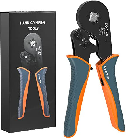 0.08-16mm² Ferrule Crimping Tool, Preciva AWG 28-5 Crimping Tools with Upgrade Springs, Wire Crimping Tool, Self-Adjsutable Ratchet Crimping Pliers, 16mm Bootlace Ferrule Crimper Tool