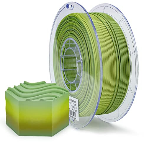 ZIRO 3D Drucker Filament, Matte PLA Filament 1.75mm, Multicolor Regenbogen PLA Filament, 1KG/2.2lb, Matcha-Farbe