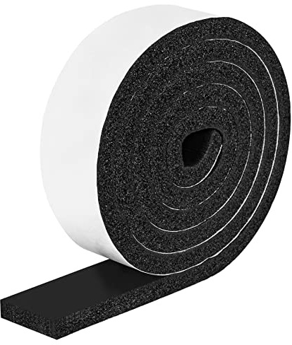 Foam Strips with Adhesive, 2 Inch Wide X 1/2 Inch Thick, Neoprene Weather Stripping High Density Foam Closed Cell Tape Seal for Doors and Windows Insulation, Total 6.5 Feet Long