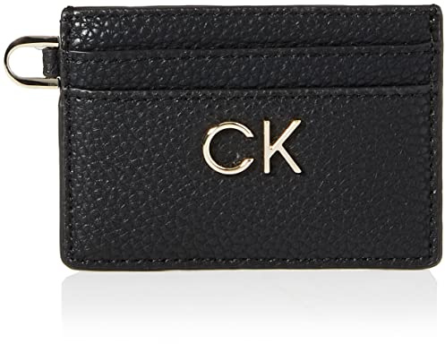 Calvin Klein Damen Kreditkartenetui Re-Lock Cardholder Kunstleder, Schwarz (Ck Black), Einheitsgröße