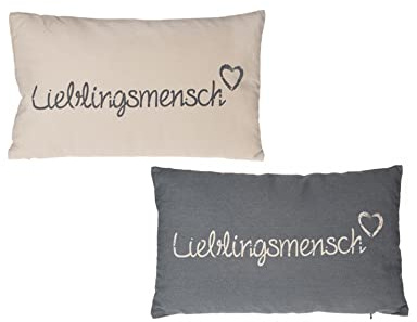Kissen Lieblingsmensch – 50 x 30 cm inklusive Inlett – Set, je 1x | Mit Reißverschluss für dein Bett, Sofa, Boot oder die Terrasse – Geschenkartikel, kombinierbar mit der Serie – Seaside No.64