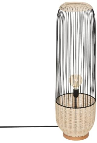 Atmosphera Lampadaire rotin et métal H95 Anea Naturel clair