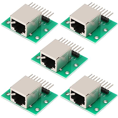 PENGLIN 5PCS RJ45 Stecker Breakout Board 8-pin Headers Netzwerk Port horizontale Adapter Testplatine mit PCB-Platine