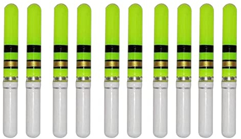 Fishing Float Tail, Incandescente Float Tail LED Light Stick Strumenti di pesca, Fishing Float Night Illuminated, Fishing Float Indicator, Attrezzatura da pesca per la pesca notturna(Verde 10 Pcs)