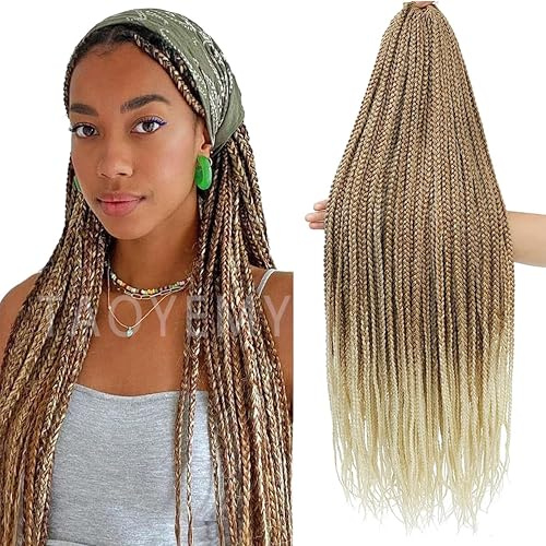 TAOYEMY Box Crochet Braids Haarverlängerungen 6 Packs 24 Zoll Synthetische Flechtfrisur 22 Stränge/Pack Crochet Haarverlängerung (70#, 24 inch)