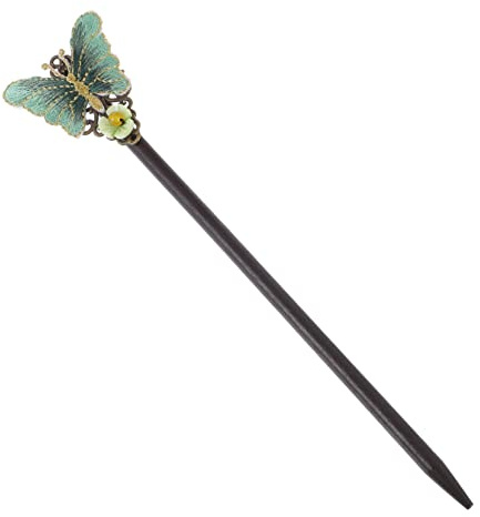 Hair Chopsticks 1 PC Bun Rhinestone Hair Accessories Chinese Traditional Flower Hair Sticks Classic Hairpin Green China Miss Optional Fabric Wooden Chopsticks