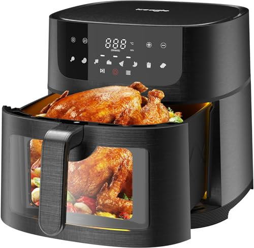 Iceagle Friggitrice ad Aria Calda 9L - Premio Airfryer XXL con 8 programmi | Friggitrice Senza Olio con Touch Screen, 1800W, Modalità Shake, Timer, Finestra Visibile, Ricettario
