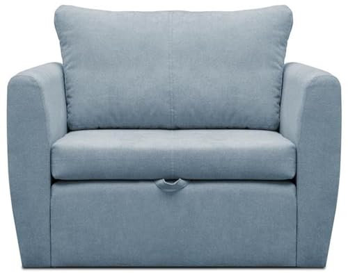 Mars Meble Bella Sessel mit Schlaffunktion Klappbar Schlafsessel Relaxsessel mit Bettkasten Fernsehsessel mit Bettfunktion Klein Schlafcouch Ausziehbar, Farbe: Hellgrau, Stoff: Alfa 17