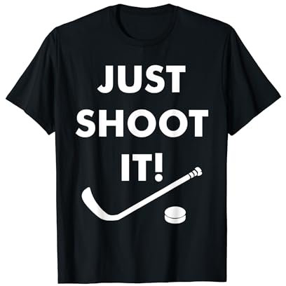 Hockey Schießen Lustige Hockeyspieler Eishockey Spiel Eissport T-Shirt