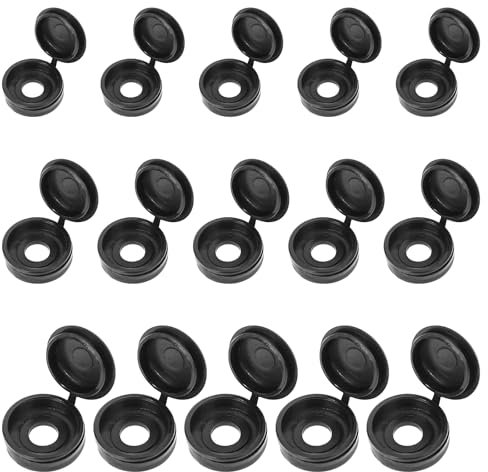 KALIONE 120 Stück Abdeckkappe Schrauben, 4 mm/5 mm/6 mm Kunststoff-Schraubabdeckkappen, Schwarz, Rund
