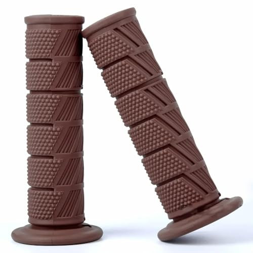 rutschfeste Motorradlenkergriffe – Universelle Gummi-Griffe 22mm 7/8, Kompatibel mit Motorrädern und Rollern, 2er-Set (Braun)
