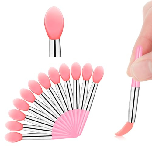 12Pcs Lip Mask Applicator Silicone LIp Applicator Makeup Beauty Lipstick Brushes Eyebrow Lipstick Brushes Applicator Cosmetic Brush Set for Lipstick Lip Gloss Lip Mask Eyeshadow