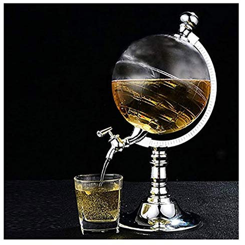 TKITTE Whiskey-Dekanter-Set, Whiskey-Dekanter-Karaffe, Bar-Globus-Getränkespender, Alkohol, Getränke, Schnaps, Zapfsäule, Wein-Dekanter, neuartige Trink-Ausgießmaschine, Siebe, Bier