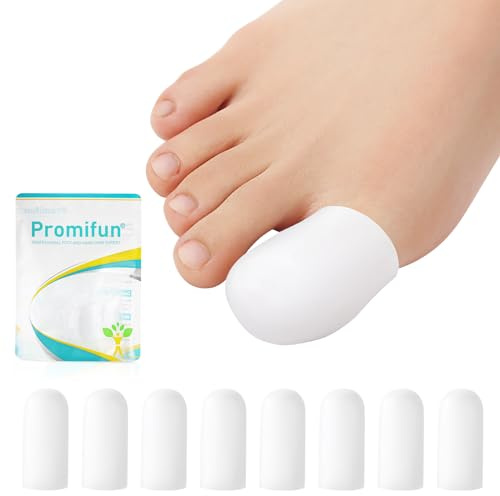 Promifun 8pcs proteggi dita piedi - Protezione dita piedi distanziatori dita piedi, ideali per unghie dei piedi mancanti o incarnite, calli, vesciche, dita a martello(8L)