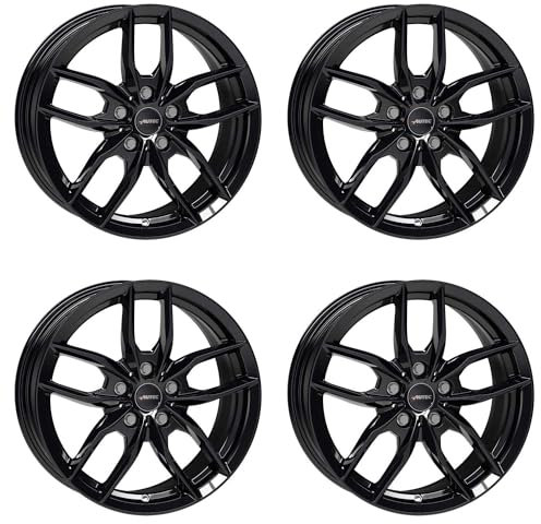 4x AUTEC Felgen Alufelgen BAVARIS 8.0x18 ET30 5x112 Schwarz kompatibel mit BMW 5 8 7 2er 3 X3 X4 i4 4 6 iX1 Z4 X1