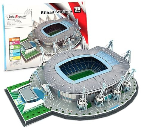 Habarri - ETIHAD Puzzle 3D - Komplettset 3D Puzzle Stadion - 3D Fußballstadion für Kinder und Erwachsene - Fußballstadion Modell - Modellbau - 130 Elemente