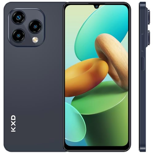 KXD 13C Téléphone Portable debloqué,4G Android 13,Écran 6.8 HD+ 90Hz IPS Display,16GB RAM +256GB ROM 4500mAh Batterie,50MP+13MP Caméra Smartphone Pas Cher,Octa Core,Dual SIM,Face ID/GPS/Type C - Noir