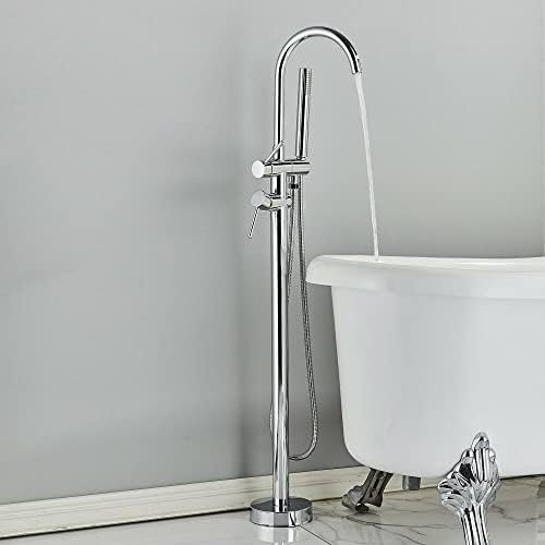 Robinet De Baignoire-douche À Bec Cascade Monté Au Sol, Robinet De Remplissage De Baignoire Sur Pied