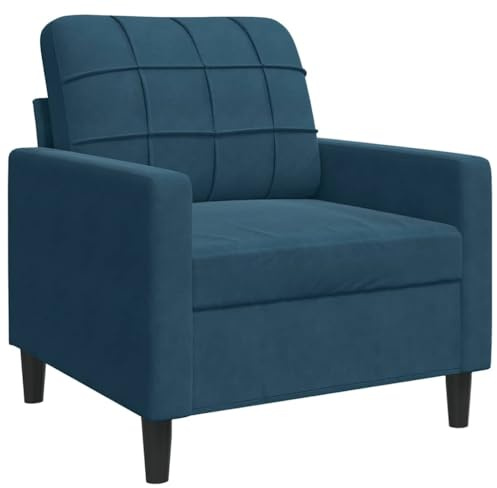 vidaXL Poltrona Blu 60 cm Velluto, Divano Singolo, Seduta, Poltrona Singola, Divano, Poltrona in Velluto, Poltrona da Soggiorno, Poltrona da Salotto