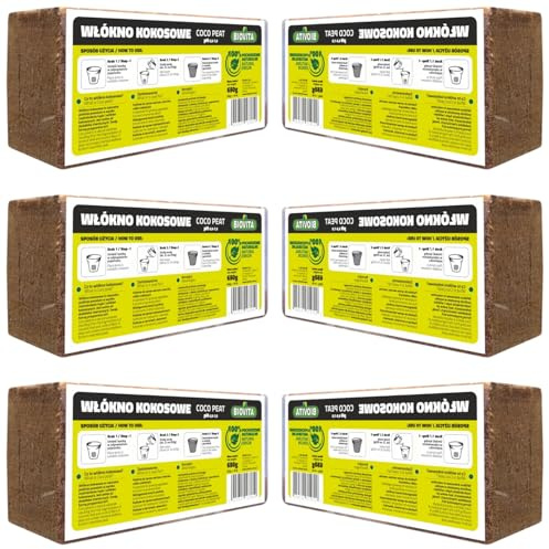 Kokoserde 6x650g - Set - Anzuchterde - Kokosnussfasern - Blumenerde aus Kokosfaser - natürlich & torffrei -für den Anbau von Gemüse, Obst und Zierpflanzen - Erde für Zimmerpflanzen, Pflanzenerde