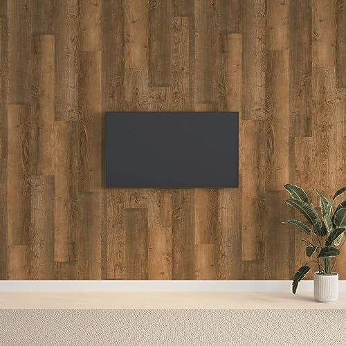 Tidyard Panneaux muraux Aspect Bois Marron PVC 2,06 m², Murale Décorative pour Murs de Fond de la Télévision, Cuisine, Intérieure, Salon, Chambre, Salle de Jeu Style B