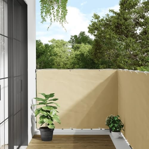 Buzaza Garten-Sichtschutz Creme 600x120 cm PVC Sichtschutz FüR Den Garten Balkonbespannung Balkonschutz Sichtschutz