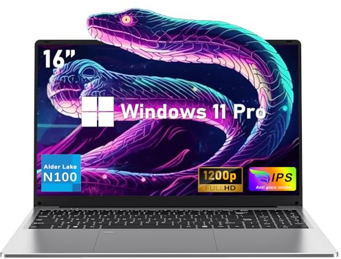 NIAKUN Laptop Computer, Gaming Laptops 2026, 16 Inch Lap Top PC Win 11 Pro, 16GB RAM 1TB SSD, N100 Processor(up to 3.4GHz), Backlit Keyboard, for Business and Students
