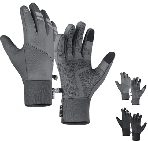 MEIION FROSTFIT MAX - Warme Unisex-Winterhandschuhe, warme Touchscreen Fahrradhandschuhe - rutschfest mit reflektierenden Streifen Schutz der Sicherheit bei Nachtfahrten