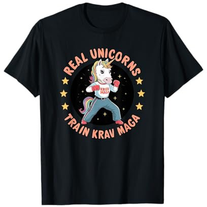 Echte Einhörner trainieren Krav Maga - Lustige T-Shirt