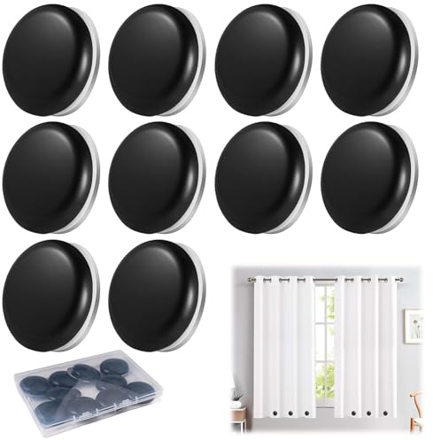 10 Stücke Duschvorhänge Gewichte Magnetische, 4cm Duschvorhang Beschwerer | Werkzeugfreie Gardinenbeschwerer, Anti-Rutsch Duschvorhang Magnet, Duschvorhangs Gewichte für Vorhänge,Tischdecken, Schwarz