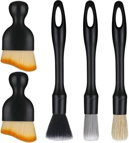 5PCS Car Detailing Brush, Car Brush Interior, Car Cleaning Brush Kit, Professional Car Detailing Tool, Auto Dash Duster Brush,Vehicle Cleaning Brush with Soft Bristles for Car Interior Exterior