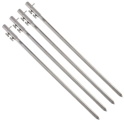4 Stück Rutenhalter Bankstick Edelstahl Storm Pole 30-120cm