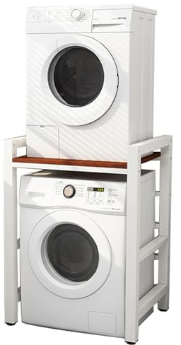 Washer Dryer Stack Stand with Anti-Slip Pedal Pads - Stacking Kit for Washing Machine, Tumble Dryer, and Dishwasher - Over Washing Machine Storage Unit for Bathrooms and Laundry