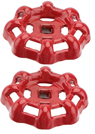 Holibanna Gusseisener Kugelhahn Handgriff Rot 7x7mm Metallgriff Mit Geringer Reibung Und Flachem Boden Für Wasserarmaturen 2 Stück