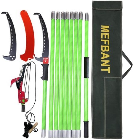 Pole Saw for Tree Trimming - 30 FT Extendable Tree Pruner, Long Handle Tree Trimmer, High Reach Branch Cutter, Heavy Duty Pole Pruning Saw, Tree Cutting Tool for Hard-to-Reach Branches