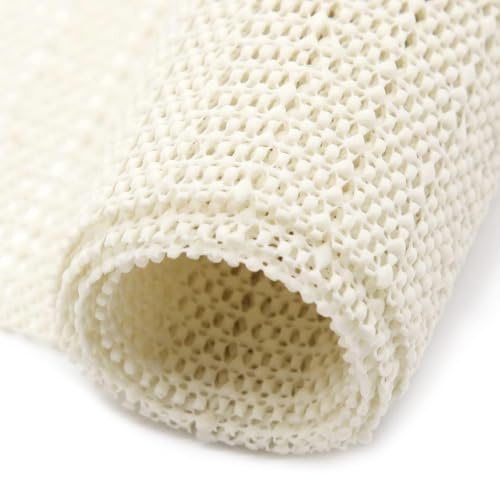 fowong Non Slip Rug Underlay, 80 x 150cm PVC Rug Pads Multipurpose Anti Slip Rug Underlay Control Underlay Gripper For Home, Office, Car, Pallet, Drawer Liners - White