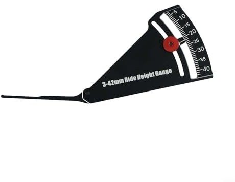 Gdfnmogo Aluminium RC Auto Höhenmesser 3-42 mm Einstellbar Aluminium Höhenmesser Lineal Felge Sturz Winkel Messwerkzeug für Straße Geländewagen LKW
