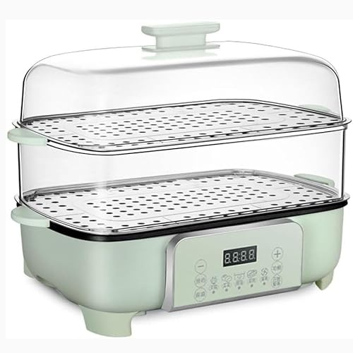 ZYJIX Electric Food Steamer - 360° Steam Cycle, 3-Tier Detachable Design, 12-Hour Timer, Heat Preservation, Easy To Clean