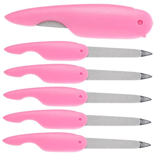 ASAKKURA 6 Stück Kleine Klappbare Nagelfeilen Aus Robustem Material Für Frauen Maniküre Und Pediküre Reise Nagelfeilen Mit Doppelter Körnung Und Wiederverwendbar