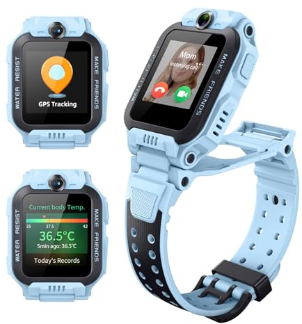 imoo Watch Phone, 4G Kids Smartwatch Phone with HD video calling,Smart Watch for Kids with GPS real-time positioning and IPX8 Water Resistance (Z7, Light Blue)