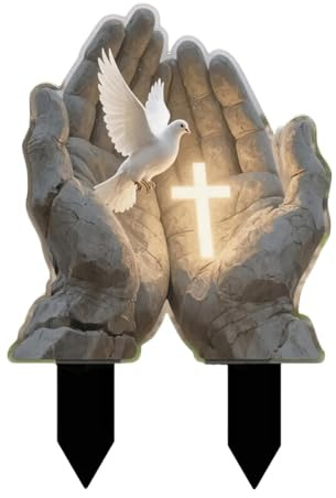 rockible Dekorative Kreuz Garten Stake 2D Hof Zeichen Acryl Flache Decor Rasen Dekoration für Topfpflanzen, Hände Und Kreuz
