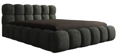 Luxusbetten24 Designer Polsterbett Designer Polsterbett Boston 200x200 in Cord mit Stauraum | Bezug: Cord | Farbe: Grün