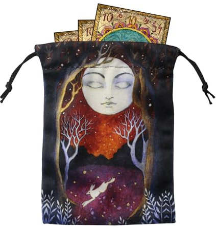 Tarotväska | Dragsko sammet tärningspåse, dubbelsidigt tryck hem organisation för att bära resor utomhus camping trädgård kök sovsal klassrum kontor skåp, Sxf15#, Refer to description, Unisex