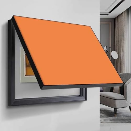 Vibeo Cache Compteur Electrique Couvercle Décoratif pour Boîte à Fusibles (40, 50, 60, 70, 80 cm), Grand Panneau Électrique Uni, Plaque de Disjoncteur Extérieure et Intérieure(Orange,16x12in/40x30cm)