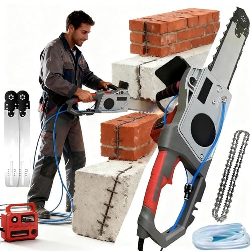 Motosierra EléCtrica De Mano Sin Escobillas 5800/6500W,Sierra De Pared Profesional:Profundidad De Corte 35/48Cm, Bomba De Agua Antipolvo,6000 Rpm RáPidas,Para HormigóN,Piedra Y Granito 35cm